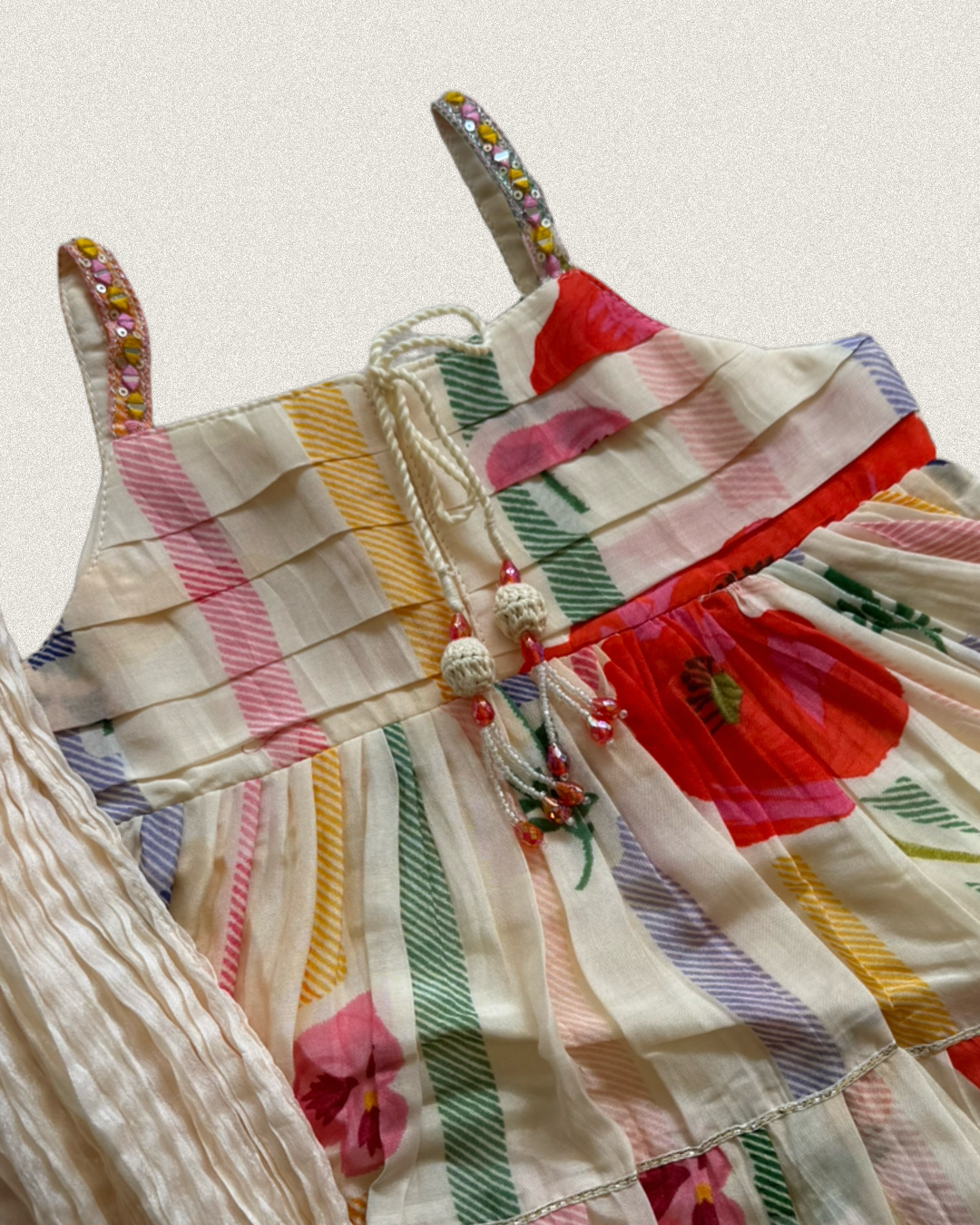Cream Floral Gharara