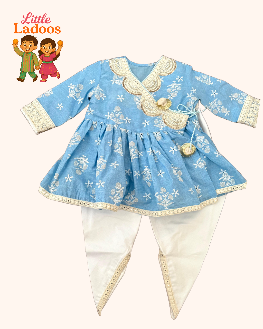 Summer Sky Dhoti Set