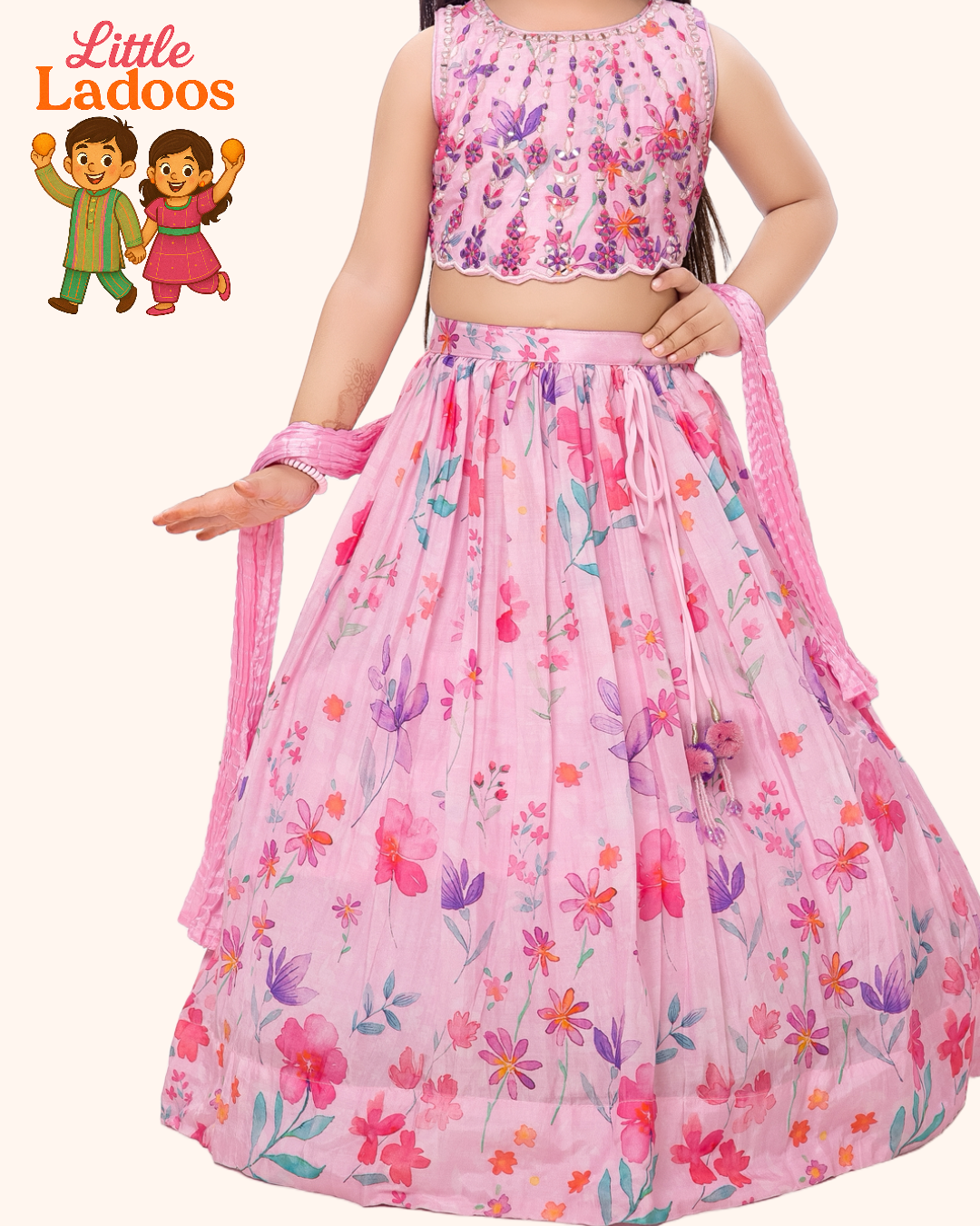 Princess Pink Mirrorwork Lehenga