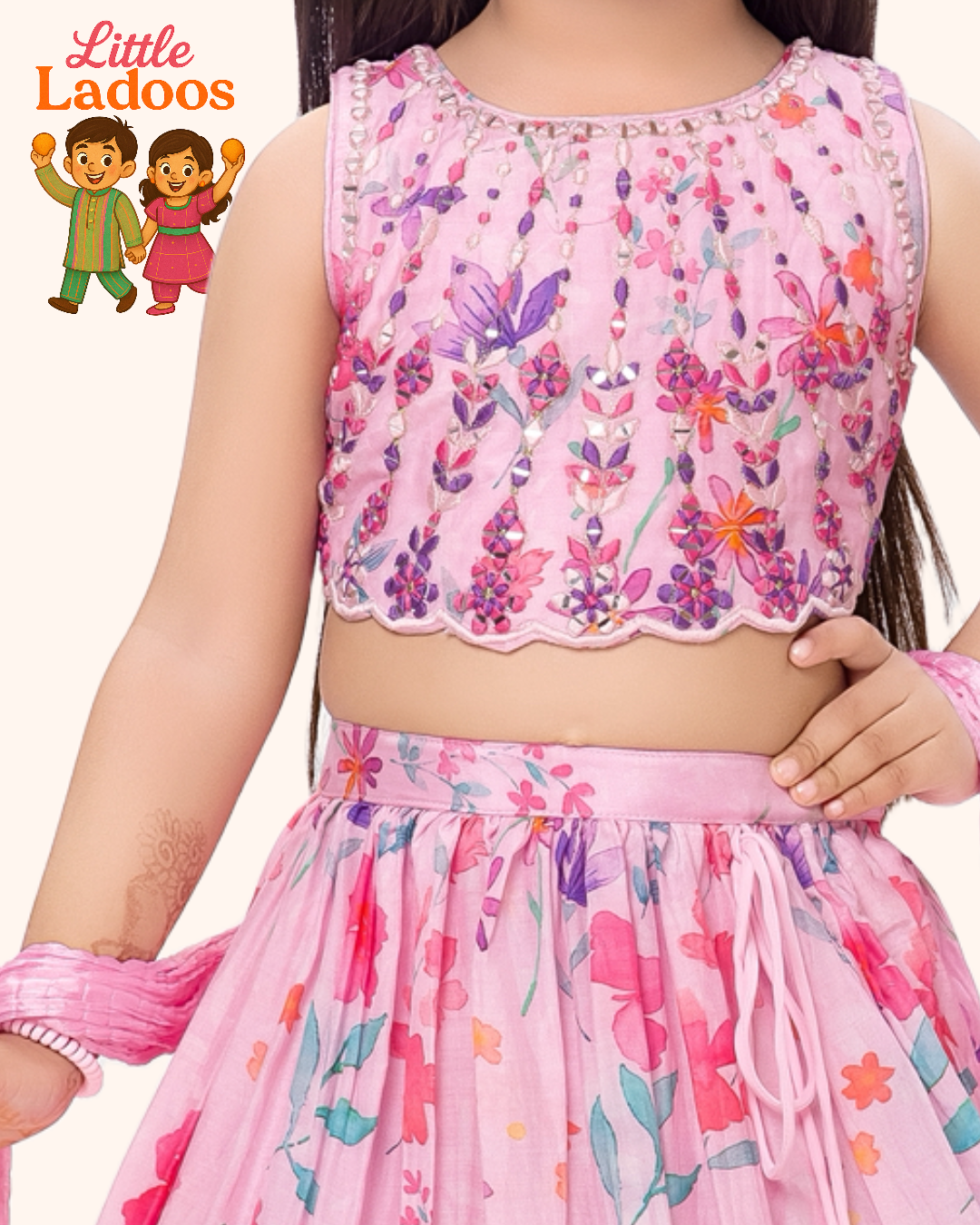 Princess Pink Mirrorwork Lehenga