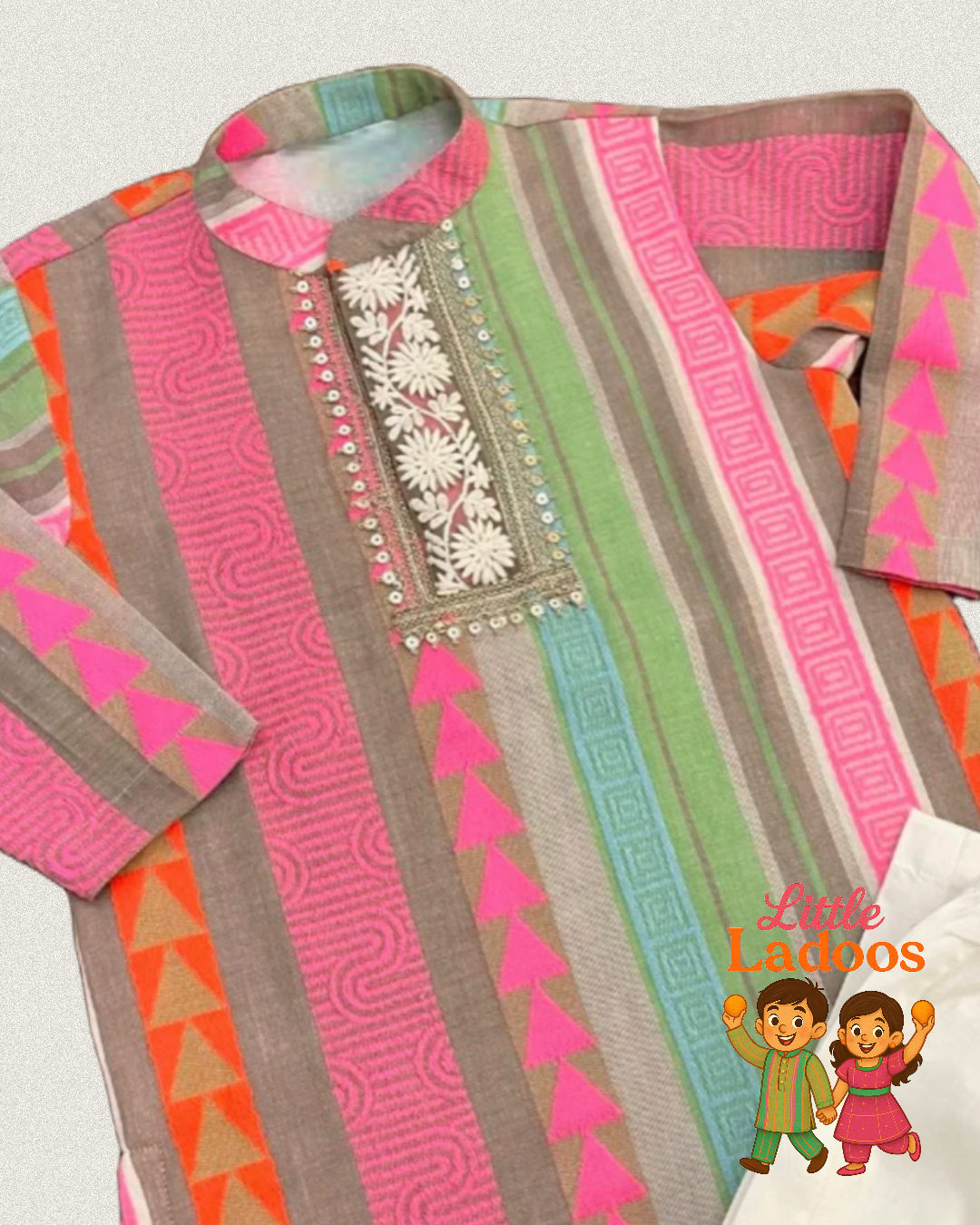 Vibrant Jacquard Kurta Set